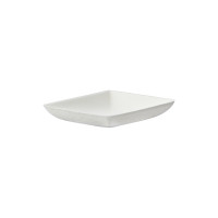 Assiette carrée blanche en pulpe "BioNChic" 65x65mm H13mm