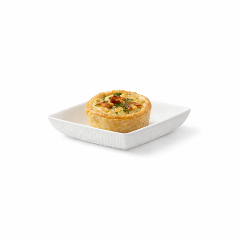 Assiette carrée blanche en pulpe "BioNChic" 65x65mm H13mm