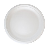 Assiette ronde blanche en pulpe  H23mm