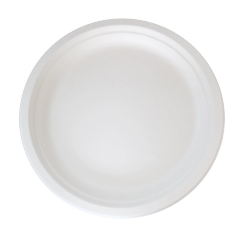 Assiette ronde blanche en pulpe  H23mm