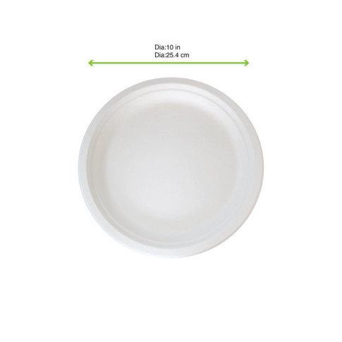 Assiette ronde blanche en pulpe  H23mm