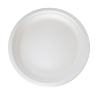 Assiette ronde blanche en pulpe   H20mm