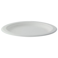 Assiette ronde blanche en pulpe