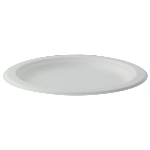 Assiette ronde blanche en pulpe