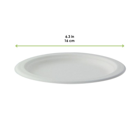 Assiette ronde blanche en pulpe