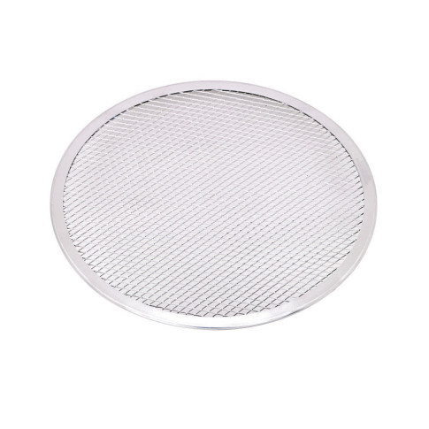 Grille à pizza ronde aluminium à fond ajouré  H4mm