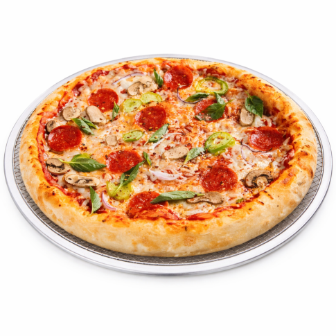 Grille à pizza ronde aluminium à fond ajouré  H4mm