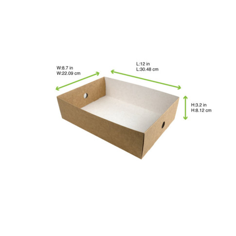 Plateau en carton kraft 305x220mm H82mm