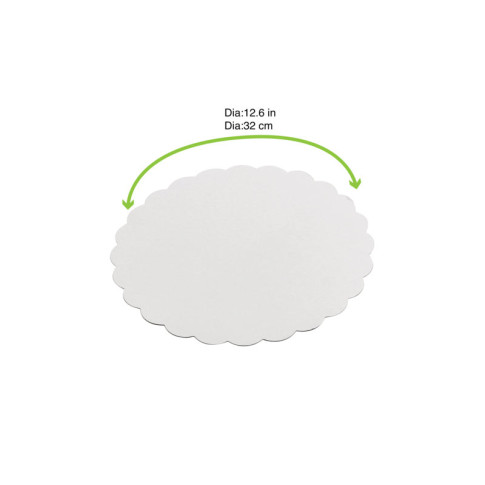 Rond festonné carton blanc