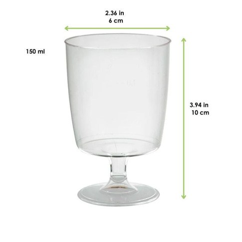 Verre à vin réutilisable plastique PS  H100mm 150ml