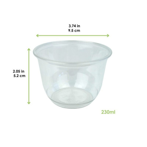Pot à dessert PET transparent  H52mm 230ml