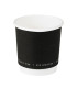 Gobelet en carton noir à double paroi sans matière plastique, Waterbased  H62mm 120ml