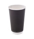 Gobelet en carton noir à double paroi sans matière plastique, Waterbased  H136mm 460ml