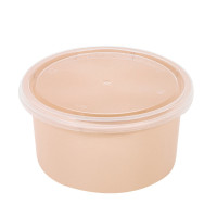 Bol Reemp beige en plastique PP avec couvercle transparent   H49mm 225ml