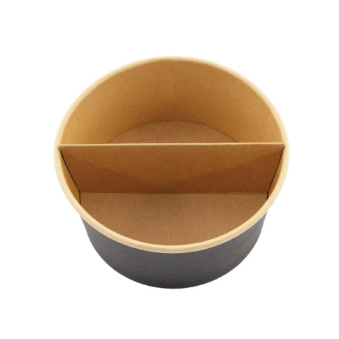 Saladier rond Buckaty en carton kraft noir  H75mm 900ml