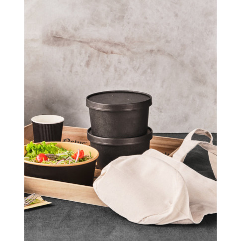 Saladier rond Buckaty en carton kraft noir  H75mm 900ml
