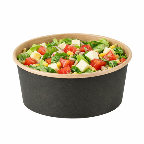 Saladier rond Buckaty en carton kraft noir  H75mm 900ml