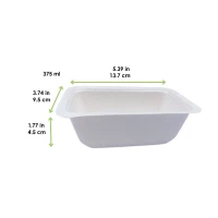 Barquette scellable pulpe laminée PLA  137x95mm H45mm 375ml