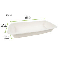 Barquette scellable pulpe laminée PLA "gastronorme" 1/3 325x172mm H48mm 1700ml