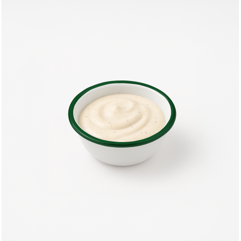 Bol Enamel blanc en acier émaillé  à bord plat et vert   H50mm 300ml