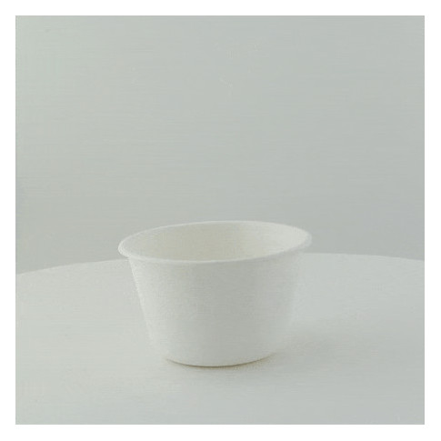 Pot à dessert blanc en pulpe de canne à sucre  H55mm 240ml