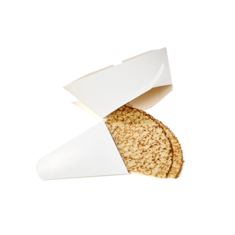 Boîte à crêpe triangulaire carton blanc 215x185mm