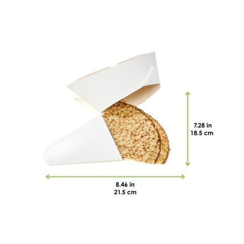 Boîte à crêpe triangulaire carton blanc 215x185mm