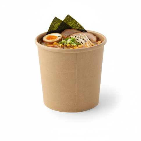 Pot carton kraft brun chaud et froid   H89mm 360ml