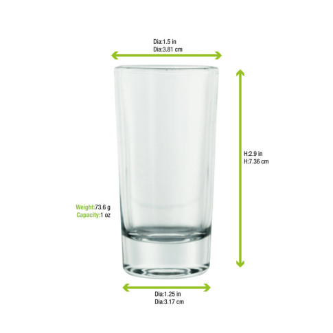 Verre à shot cylindrique   H75mm 60ml