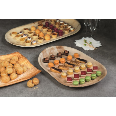 Plateau ovale en palmier  360x240mm H25mm
