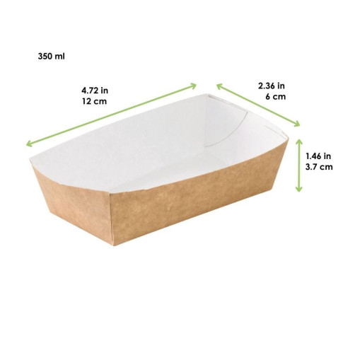 Barquette en carton kraft  120x60mm H37mm 350ml
