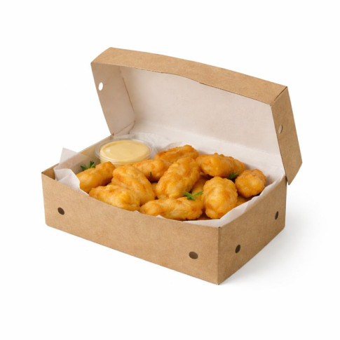 Boîte Kraft XL pour Nuggets  180x105mm H70mm
