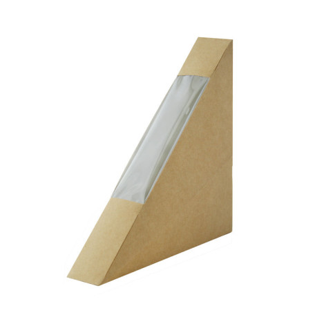 Triangle sandwich kraft simple à fenêtre  26x123mm H123mm