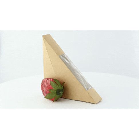 Triangle sandwich kraft simple à fenêtre  26x123mm H123mm