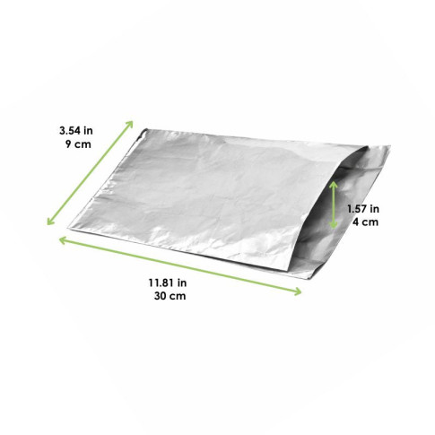 Sac aluminium avec intérieur kraft brun  90x300mm H40mm