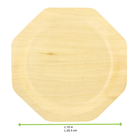 Assiette octogonale en bois "Scandinavie"  260x220mm