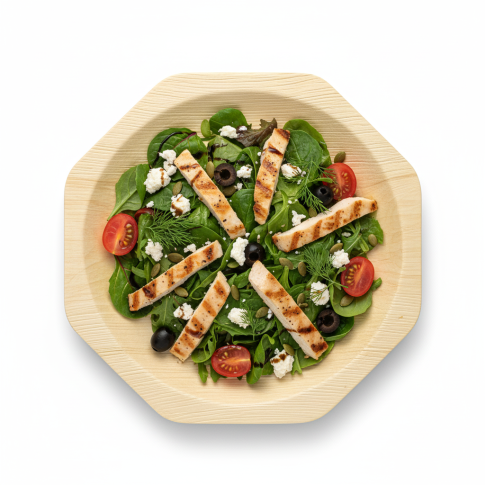 Assiette octogonale en bois "Scandinavie"  260x220mm