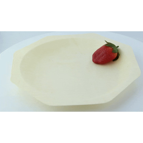 Assiette octogonale en bois "Scandinavie"  260x220mm