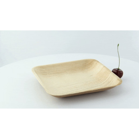 Assiette carrée en palmier  170x170mm H20mm