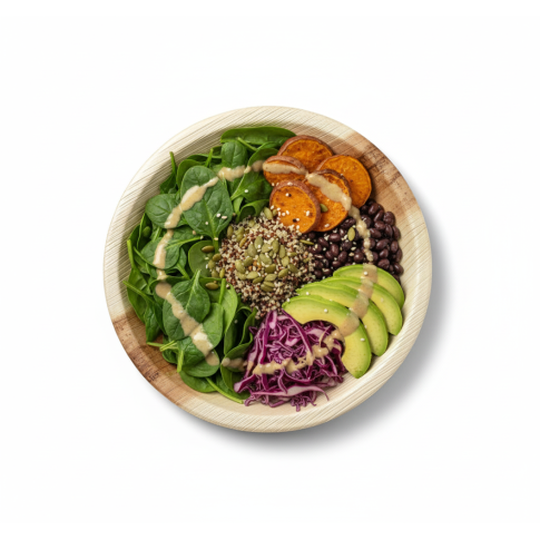 Assiette ronde en palmier   H25mm