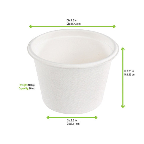 Gobelet pulpe blanc   H83mm 473ml