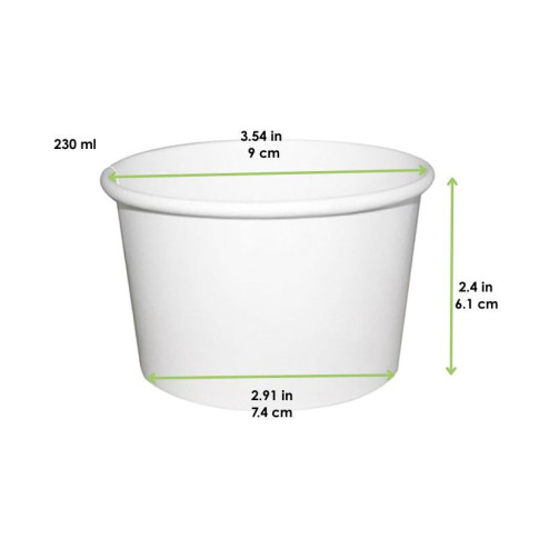 Pot carton blanc chaud et froid   H61mm 230ml