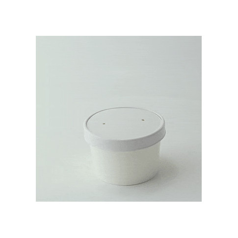Pot carton blanc chaud et froid avec couvercle carton   H61mm 230ml