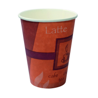 Gobelet brun en carton décor Passion  H111mm 350ml