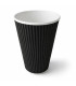 Gobelet carton double paroi noir "Rippley"   H136mm 450ml