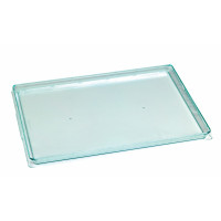 Plateau plastique réemployable PS vert transparent "Klarity"  380x274mm H18mm