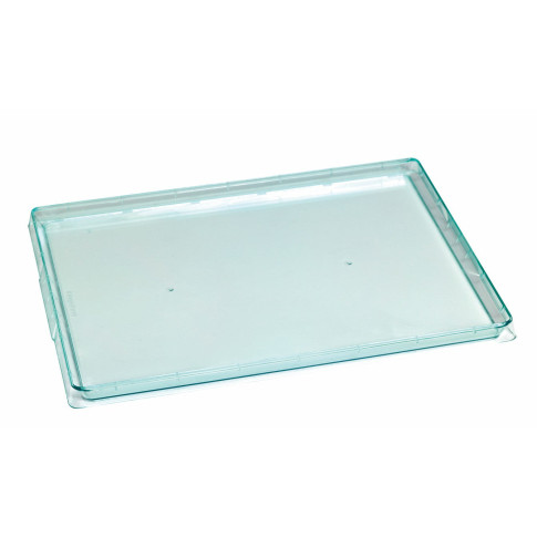 Plateau plastique réemployable PS vert transparent "Klarity"  380x274mm H18mm