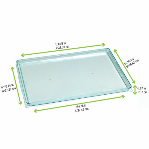 Plateau plastique réemployable PS vert transparent "Klarity"  380x274mm H18mm