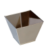 Verrine plastique PS argentée carrée "Rambo"  70x70mm H55mm