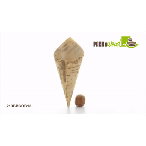 Cône en feuille de bambou   H130mm 44ml